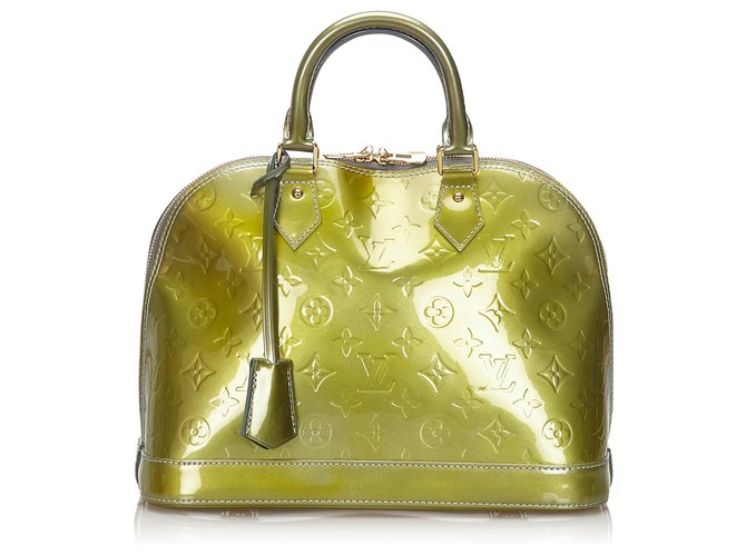 Louis Vuitton Louis Vuitton Green Vernis Alma Pm Handbags