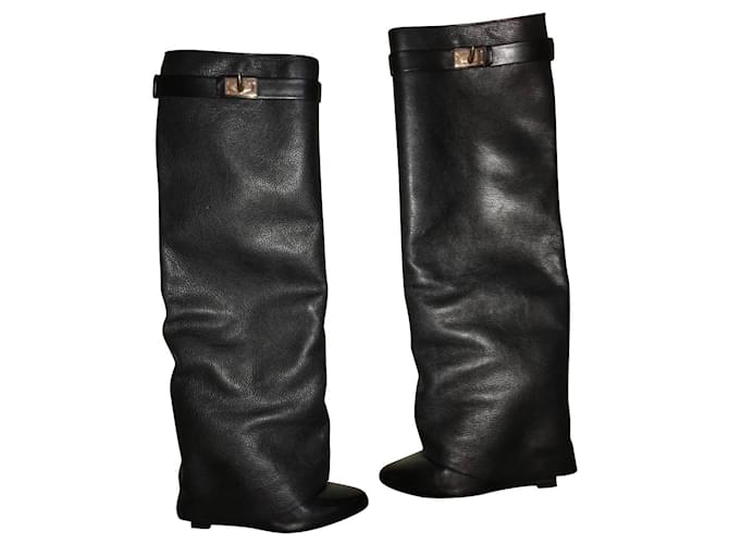 Givenchy Shark Boots Black Leather  ref.150603