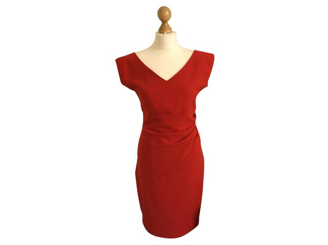 Diane Von Furstenberg Red Bevin dress Polyester Viscose Elastane  ref.150653
