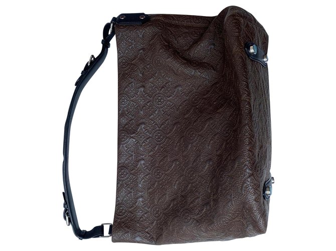 Louis Vuitton Antheia Hobo handbag Dark brown Lambskin ref.150665
