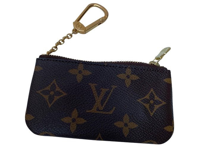 Louis Vuitton Bolsa de llaves Castaño Cuero  ref.150668