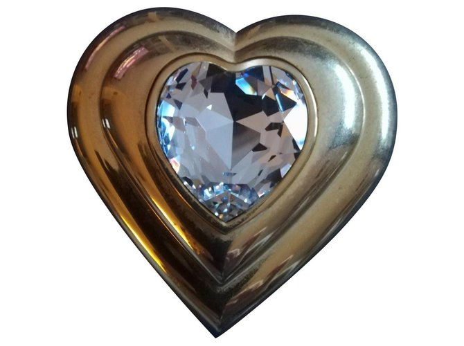 Yves Saint Laurent Caso coração ysl Dourado Metal  ref.150701