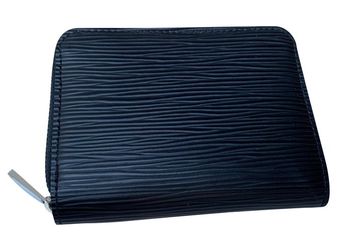 Louis Vuitton billetera zippy Negro Cuero  ref.150726