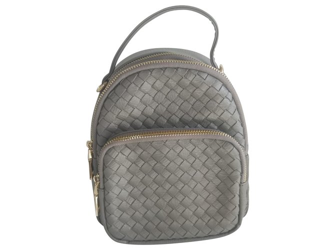 Autre Marque Leather backpack mini Dark grey  ref.150741