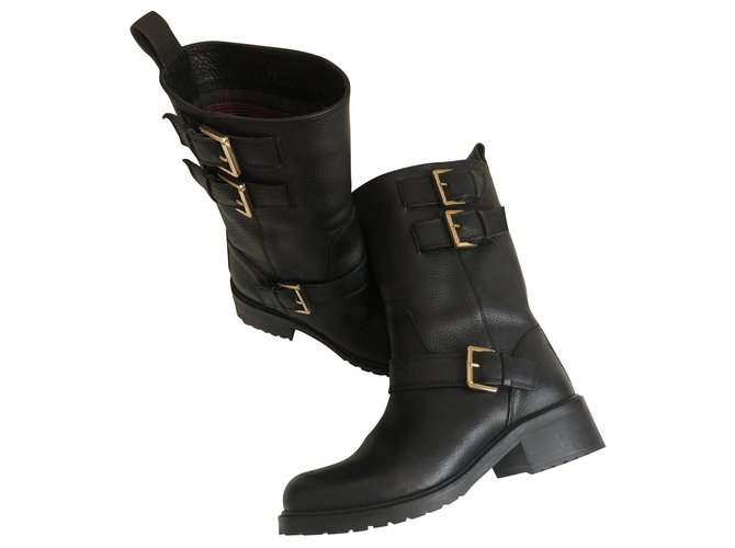 Dsquared2 Biker boots Black Leather  ref.150742