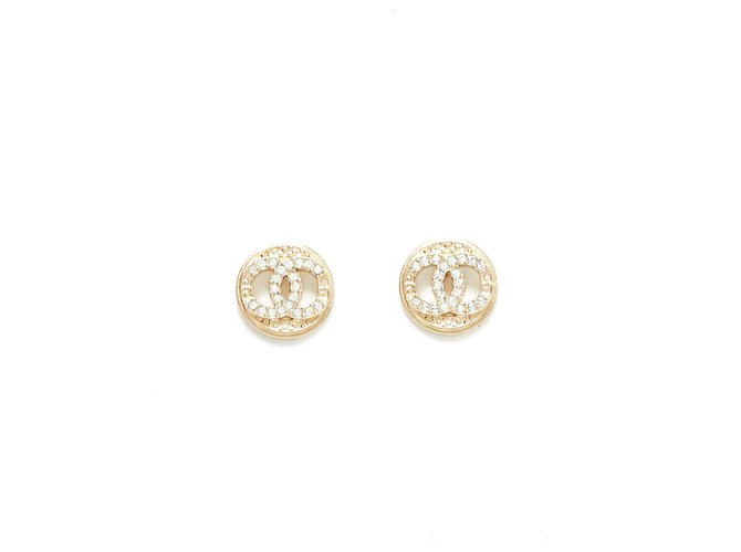 Chanel CC RHINESTONE CIRCLE Dourado Metal  ref.150750
