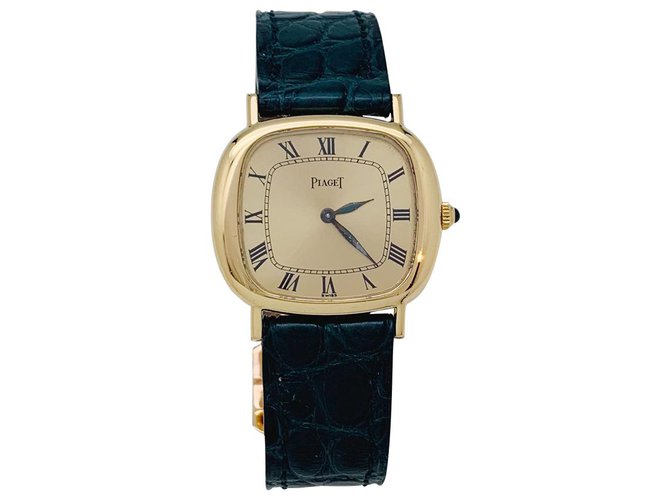 Piaget yellow gold watch, cuir. White gold  ref.150774