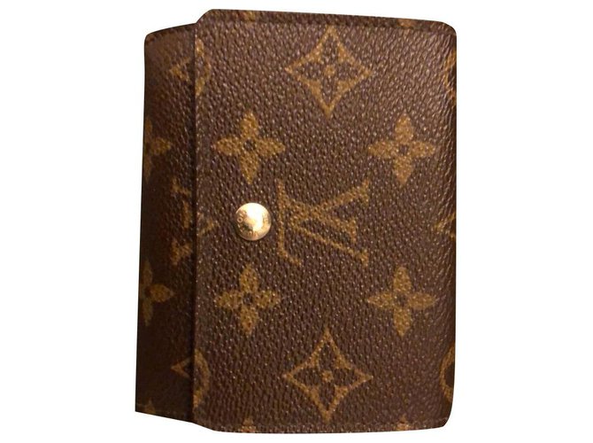 Louis Vuitton wallet Brown Leather Cloth  ref.150782