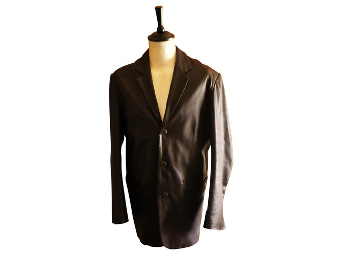 jacket GIVENCHY size L very good condition Dark brown Leather  ref.150792