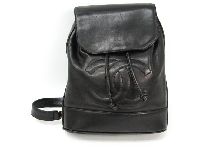 Bolsa Chanel em pele de carneiro preta Timeless Vintage Preto Couro  ref.150809