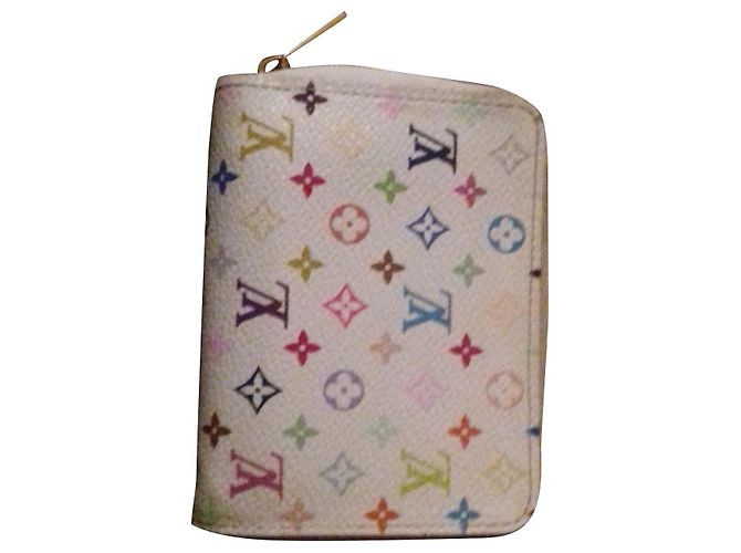 Tarjetero Louis Vuitton Zippy Blanco de Cuero