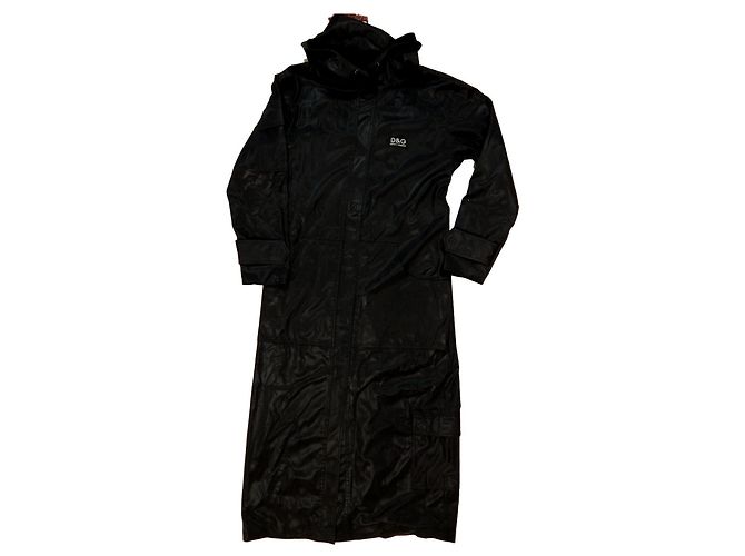 D&G D & G Dolce & Gabbana Maxi Hooded Rain Jacket Black