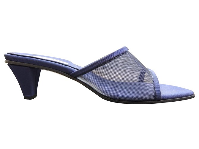 EMPORIO ARMANI Sandales Mules en Toile Bleu NEUF  ref.150824