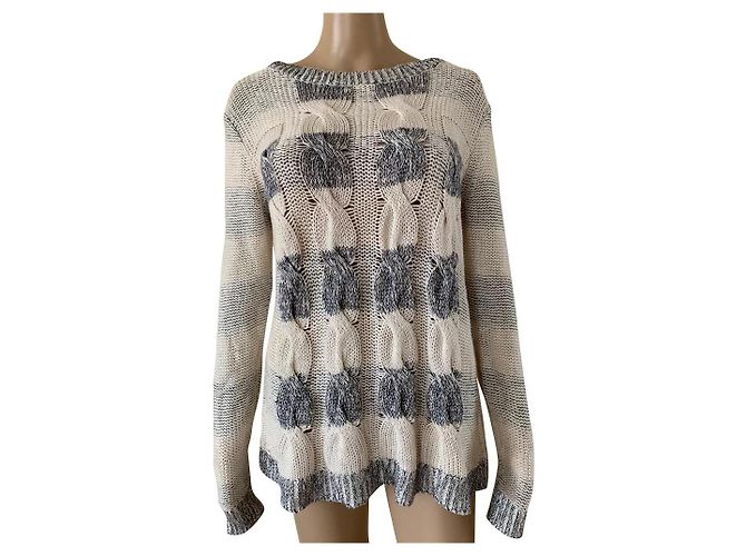 J.Crew Strickware aus Baumwolle Grau Creme 