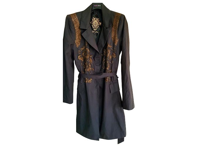 Autre Marque Cappotto ricamato Biya by Johnny Was Nero