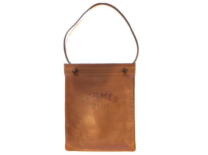 Hermès Borsa Hermes Aline Modello grande in pelle barenia Marrone  ref.150971