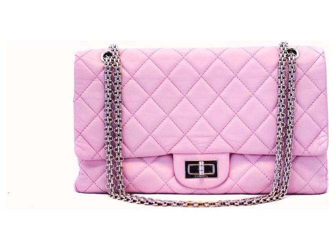 Chanel Neuausgabe 227 Pink Leder  ref.151041