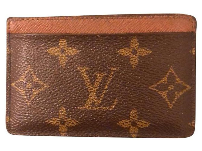 Louis Vuitton card holder Brown Leather  ref.151045