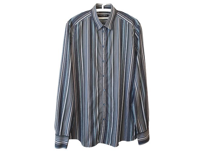 Camicia slim in cotone a righe Dolce & Gabbana Multicolore