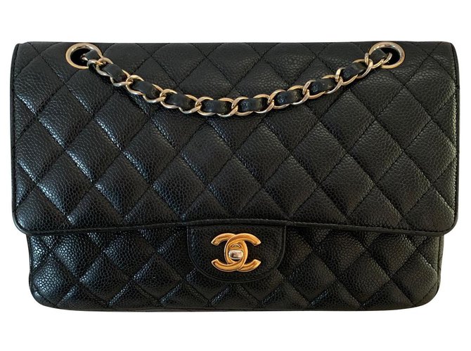 Chanel TIMELESS Black Leather  ref.151098