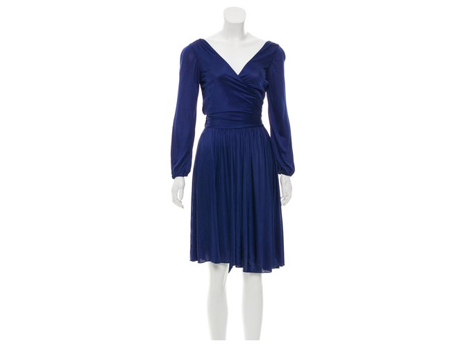 Halston Heritage Vestido de cóctel asimétrico Azul Rayo  ref.151100
