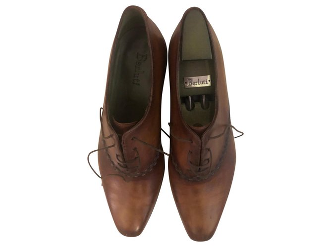 Berluti Lace-up derbies Brown Leather  ref.151130