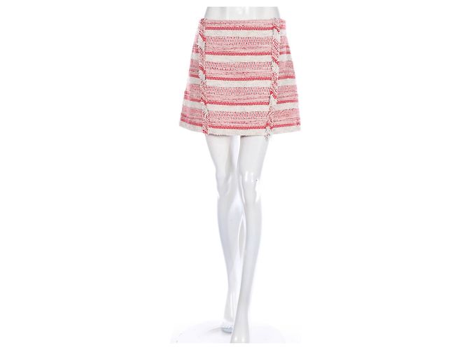 Falda Thakoon Addition Beige Roja de Algodón