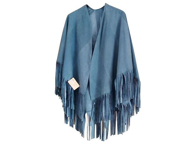 Autre Marque WAELFA Wildleder Cape Hellblau