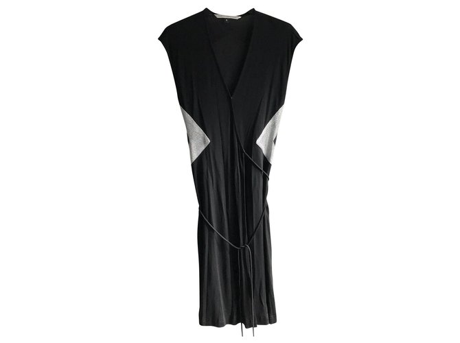 Diane Von Furstenberg Black and silver dress Silvery Rayon  ref.151303