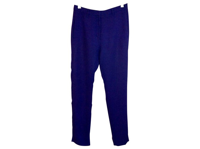 Acne Purple linen trousers Viscose  ref.151305