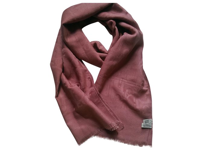Christian Dior Scarves Pink Silk Wool  ref.151309