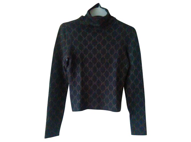 GUCCI PULL EN CACHEMIRE Soie Marron  ref.151312