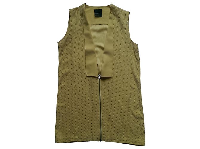 Chaleco de seda con tachuelas American Retro Elvis Amarillo