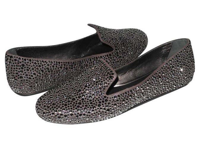 Le Silla Flats Brown Silvery Leather  ref.151337