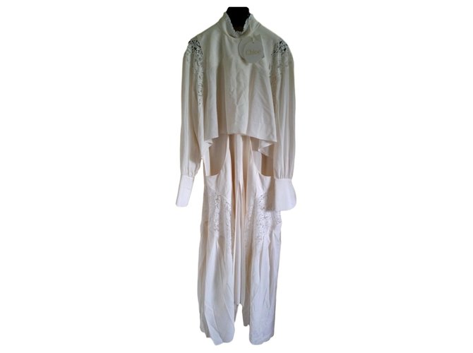 Chloé Robes Acetate Blanc  ref.151352