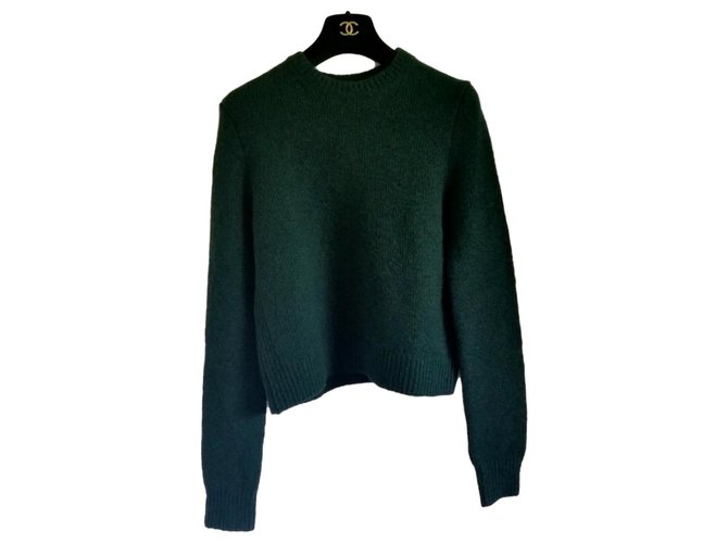 Céline Knitwear Dark green Cashmere  ref.151356
