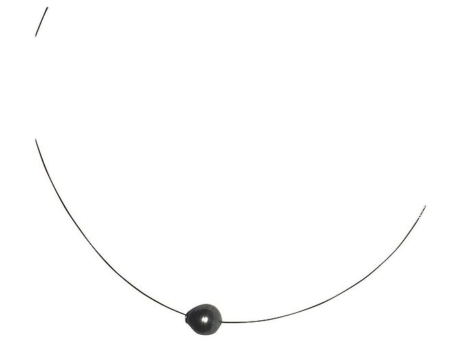 Autre Marque Set gioielli in perle di Tahiti e argento Nero