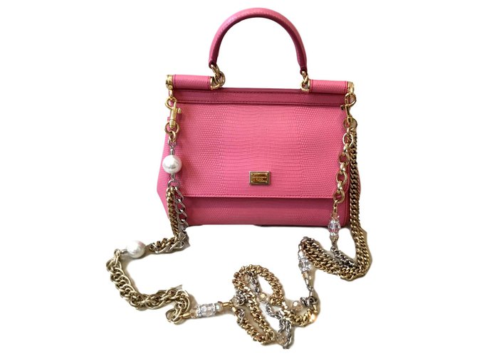 Dolce & Gabbana Miss Sicily Pink Leather  ref.151393