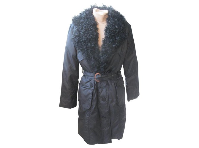Balmain Coats, Outerwear Black Fur  ref.151406