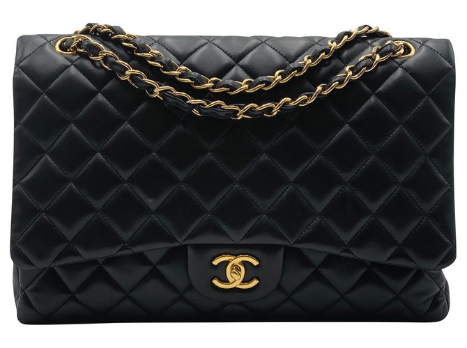 Timeless Maxi chanel Black Leather  ref.151410