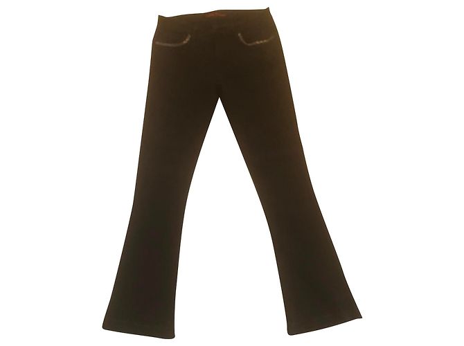 Ikks ICode black flared trousers with embroidered pockets