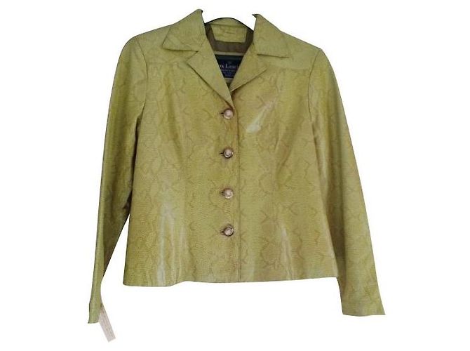 Autre Marque Giacca corta FOX LEATHER BRAND in pelle di serpente gialla Giallo