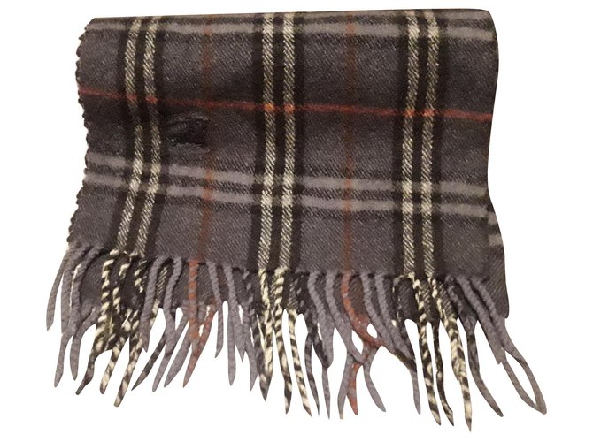 Burberry Foulards Hommes Laine Gris anthracite  ref.151545