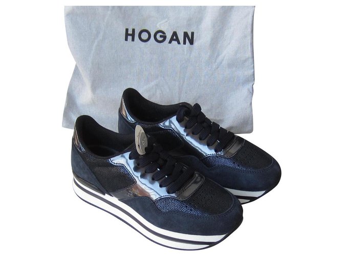 Hogan Sneakers Navy blue Leather  ref.151563