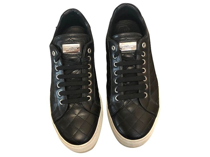 Philipp Plein Sneaker aus Leder schwarz Größe 39