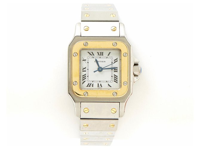 Cartier SANTOS LADY AUTOMATIC STEEL GOLD Silvery Golden Yellow gold  ref.151653