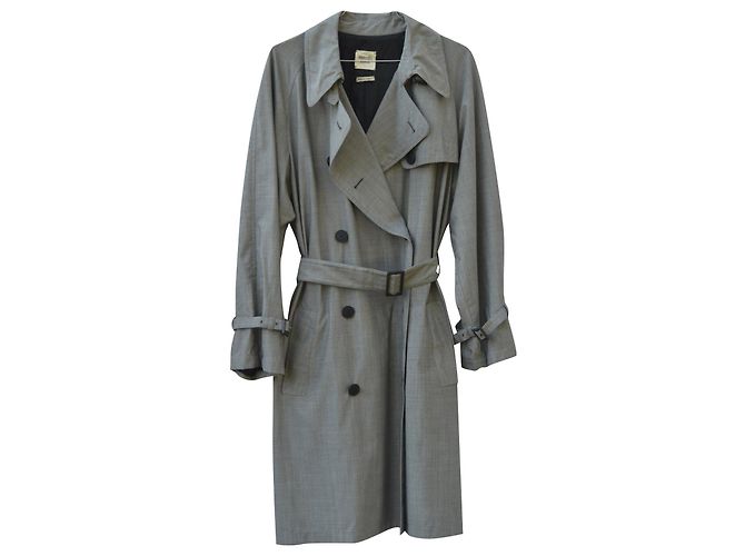 Hermès Trench in lana e seta Grigio