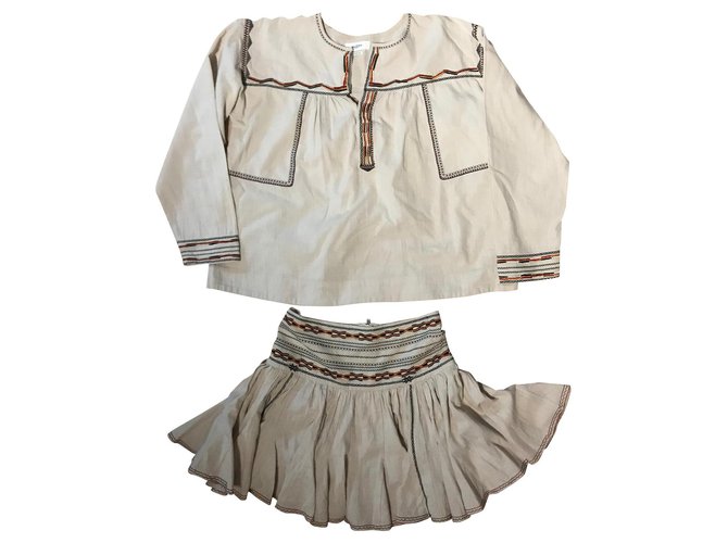 Isabel Marant Skirt suit Cream Cotton  ref.151694