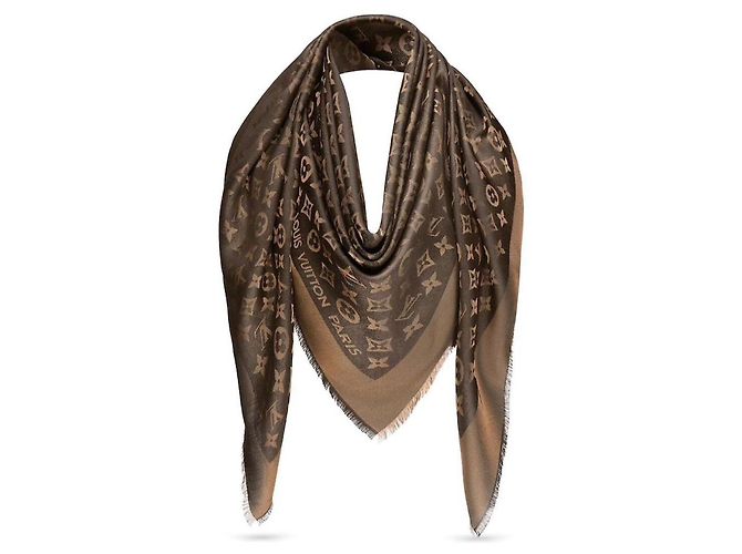 Louis Vuitton Foulard Louise Vuitton monogramm shine Marrone D'oro
