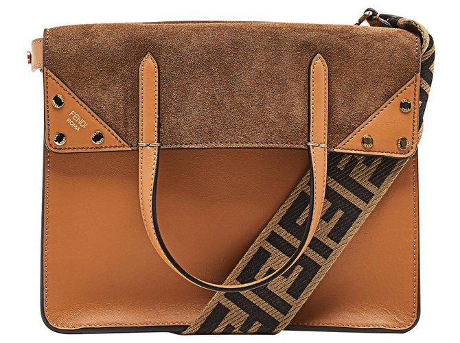 Borsa piccola Fendi Flip nuova Marrone Pelle  ref.151759